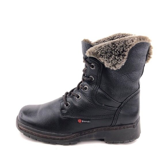 Blondo Shoes - Blondo Black Leather Lace up Winter Ankle Boots 8M